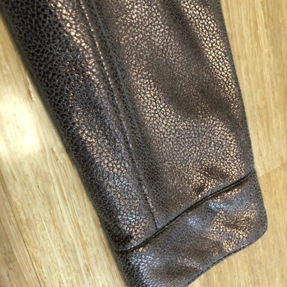 Ruby‎ Rd Faux Leather Jacket Motorcycle Brown Bronze Metallic Color sz 14 Fall - Picture 9 of 14